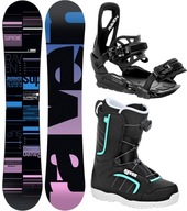 Zestaw Snowboard RAVEN Supreme Black 143cm + wiązania S230 + Diva MOZ Mint