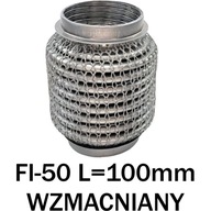 ZŁĄCZE SZYDEŁKOWE ŁĄCZNIK ELASTYCZNY FI-50 L=100mm - WZMACNIANE NIERDZEWNE