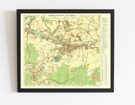 Stary plan Katowice Kattowitz 1942r.50x40cm