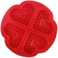 Forma mata czerwona silikonowa elastyczna do pieczenia gofrów w kształcie S