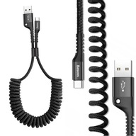 Kabel przewód sprężynowy do auta USB-C Baseus mocny wytrzymały