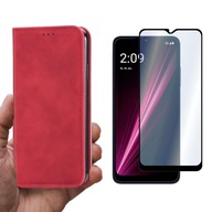 Flipové puzdro GSM Hurt pre T-Mobile T Phone 5G / T-Mobile Revvl 6 5G Smart Retro červené + Tvrdené sklo GSM-HURT T-Mobile T Phone 5G / Revvl 6 5G 1 ks