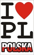 Klasické samolepky I Love Poľsko