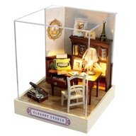 Miniatúrne kancelárie 3D puzzle Kancelária LED nábytok