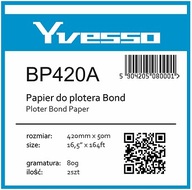 Papier w roli do plotera Yvesso Bond 420x50m 80g BP420A