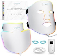 Maska 7-LED Terapia Światłem Odmładzanie, Usuwanie Zmarszczek Szyja