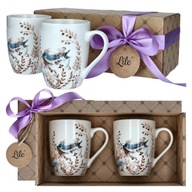 Zestaw dwóch kubków do kawy herbaty porcelanowych na prezent kubki dla par