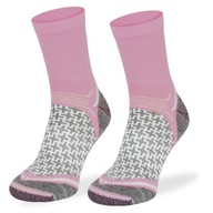 Horské ponožky trekingové prechodné ružové