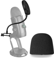 Blue Yeti X Pop filtr z pianką na mikrofon – 4 cale 3 warstwy mikrofonu prz