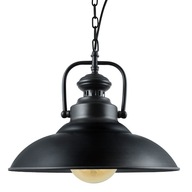 Lampa Sufitowa Wisząca Czarna E27 Loft Duży Klosz