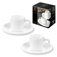 Filiżanka 90ml do espresso i spodek 13cm Wilmax BIAŁA PORCELANA zestaw 2szt