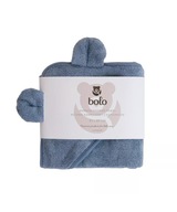 Ręcznik bambusowy z kapturkiem 85x85cm - niebieski jeansowy Bolo
