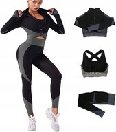 DAMSKI 3-CZĘŚCIOWY DRES FITNESS TRENINGOWY