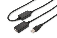 Kabel przedłużający USB 2.0 HighSpeed Typ USB A/USB aktywny czarny 20m