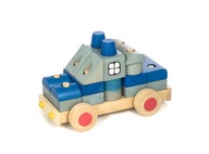 TARNAWA Policajné auto z kociek - drevené auto hračka