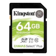 Karta Kingston SDXC 64GB Canvas Select Plus R100Mb