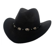 Czarny styl Kowbojski kapelusz Faux Leather Mężczy