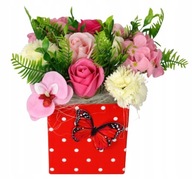 VIRÁGDOBOZ VIRÁGOK SZAPPAN CSOKOR AJÁNDÉK