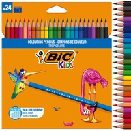 BIC KIDS TROPICOLORS KREDKI OŁÓWKOWE WYTRZYMAŁE DLA DZIECI BEZPIECZNE x24