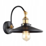 OUTLET - KINKIET LAMPA ITALUX VERDA MBM-3458/1 BK+GD 1x40W E27 CZARNY/ZŁOTY