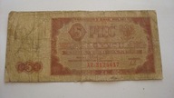 Banknot 5 złotych 1948 traktorek seria AR stan 5