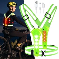 ODBLASKOWA KAMIZELKA LED DO BIEGANIA NA SPACER ROWER ZIELONA USB-C