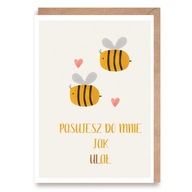 Kartka miłosna walentynkowa Pszczółki