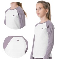 BLUZKA Z DŁUGIM RĘKAWEM 4F KOSZULKA LONGSLEEVE BAWEŁNA R. 158