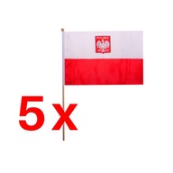FLAGA POLSKI CHORĄGIEWKA GROT ORZEŁ 11x16cm 5szt