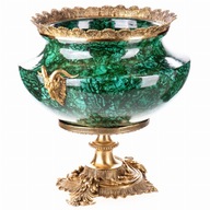 Luxusná žardiniera z porcelánu na nôžke z bronzu Zelená misa