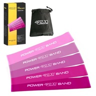 Zestaw 5 gum MINI POWER BAND 4Fizjo- odcienie różowego, FITNESS L5 + WOREK