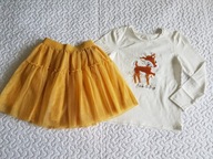 Cool Club spódnica żółta i bluzka z jelonkiem nowa roz 122-128