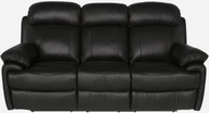 Orlando skórzana sofa 3 osobowa z funkcją relaks, czarna