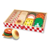 Sendvič Jedlo na suchý zips krájanie drevený nôž subway bar Melissa and Doug