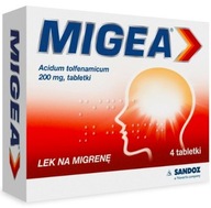Migea 0,2 g lek przeciwbólowy na migrenę 4 tab.