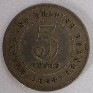 0166c - Malaje i Brytyjskie Borneo 5 centów, 1953