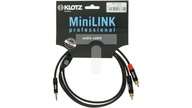 KLOTZ Kabel Audio AUX mini Jack 3,5mm Stereo (wtyk) / 2x RCA Cinch (wtyk) 0