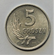 5 GROSZY ALUMINIUM POLSKA 1962 ROK PRL PIĘKNA