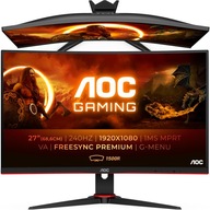 Zakrzywiony Monitor Gamingowy 27 AOC Gaming VA 240Hz HDMI DP FULL HD 0.5 ms