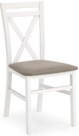 Krzesło drewniane białe lite drewno bukowe DARIUSZ siedzisko tapicerowane