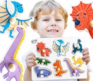 SMILY PLAY Skladačka drevené dinosaury Montessori