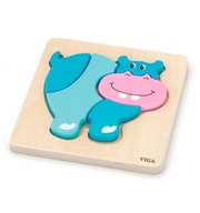 Drewniane Puzzle maluszka - hipopotam Viga 59932