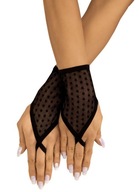Čierne čipkované rukavice s bodkami 6546 Roxana