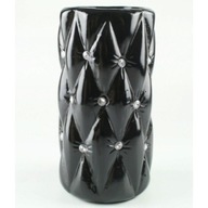 Čierna keramická váza s kryštálikmi TG29000-1 glamour 24 cm
