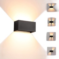 Nástenné LED svietidlo horné a spodné dvojité, čierne, 24W-3000K, teplé svetlo