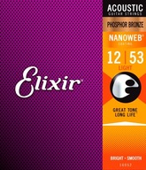 Struny ELIXIR 16052 (12-53) NanoWeb Struny do gitary akustycznej