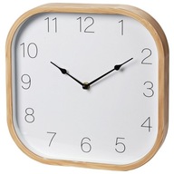 Nástenné hodiny drevené biele 30cm dekoratívne moderné štvorcové