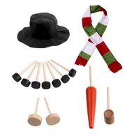 Zestaw do zabawy na świeżym powietrzu w kształcie bałwana, kapelusz, szalik