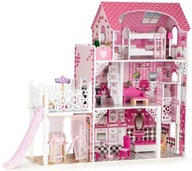 Domček pre bábiky so šmýkačkou a výťahom domčeky pre deti veľký 90x80cm