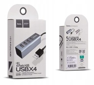 HOCO Adaptér rozdeľovač - HB1 4 x USB šedá